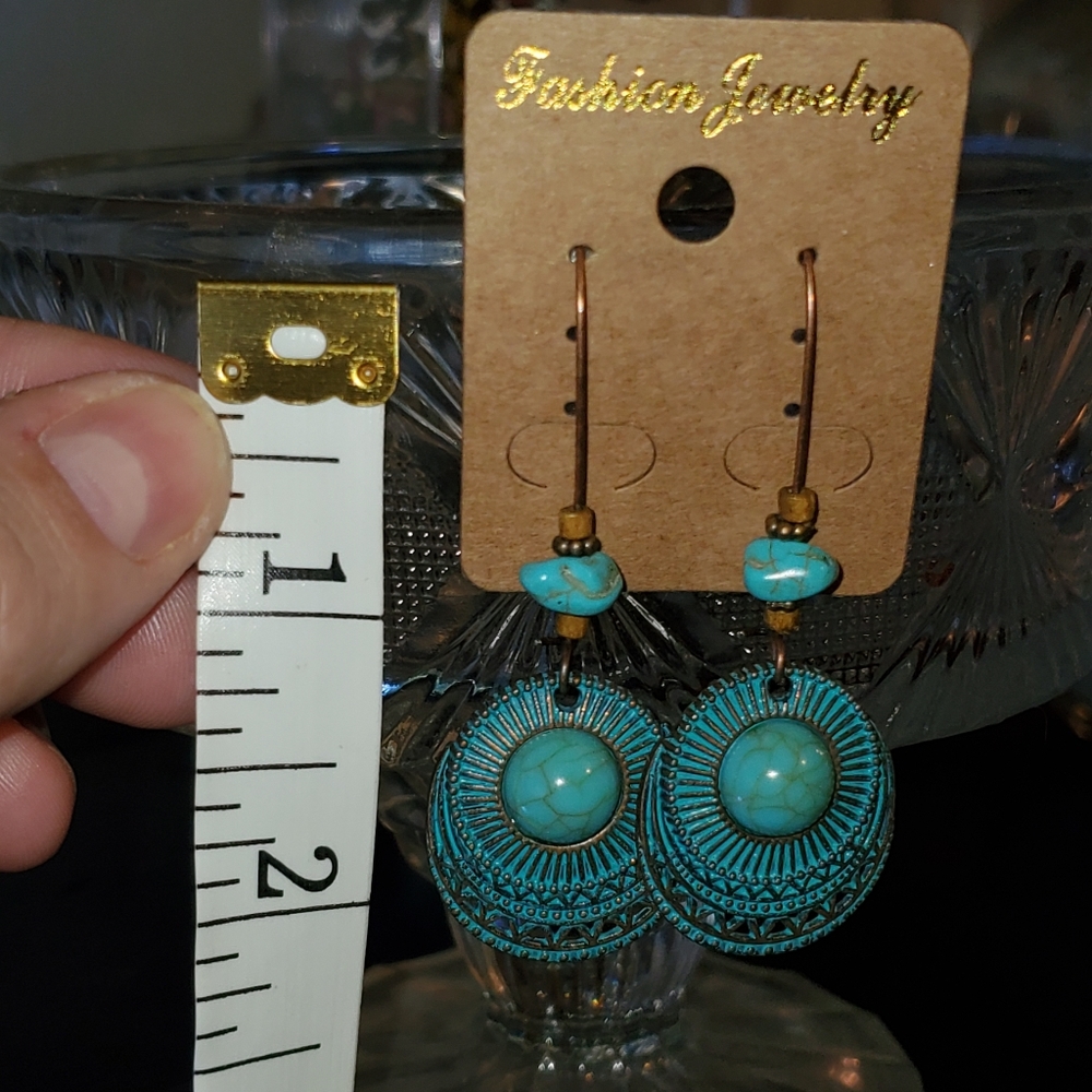 Turquoise Bohemian dangle earrings